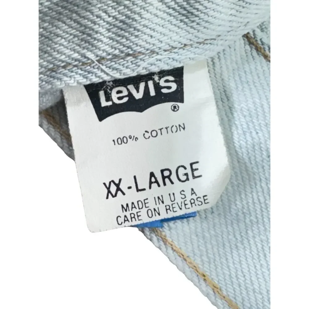 Vintage 1980 Levi’s 70598 4803 Trucker Denim Jacket Size XXL White Wash USA